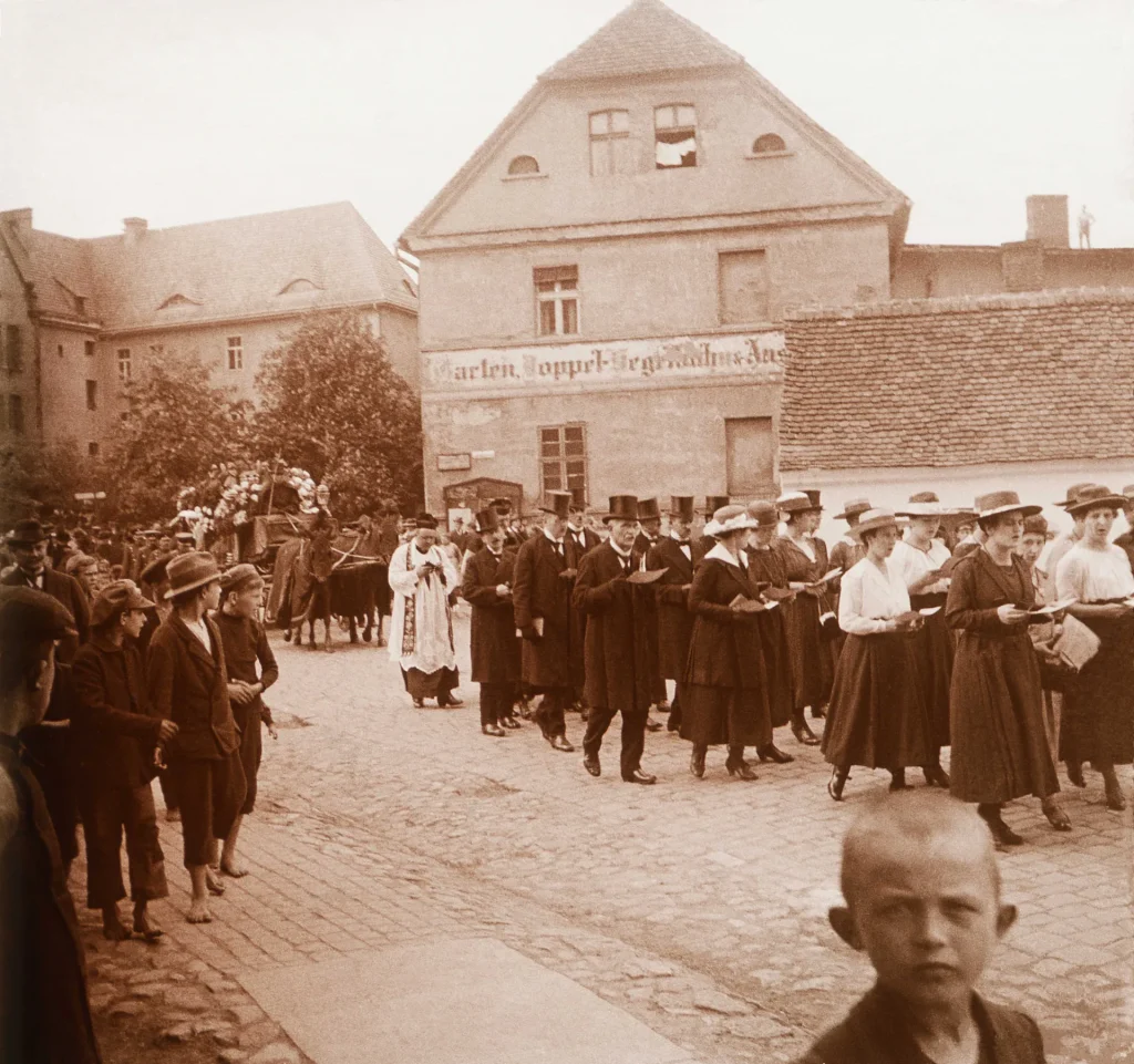 Pogrzeb niemieckiego urzędnika. Tarnowskie Góry, 1921