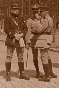 Tarnowskie Góry, koszary wojsk francuskich, grupa oficerów, wczesna wiosna 1921