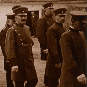 Tarnowskie Góry 1921, pogrzeb niemieckiego urzędnika. Fragment zdjęcia