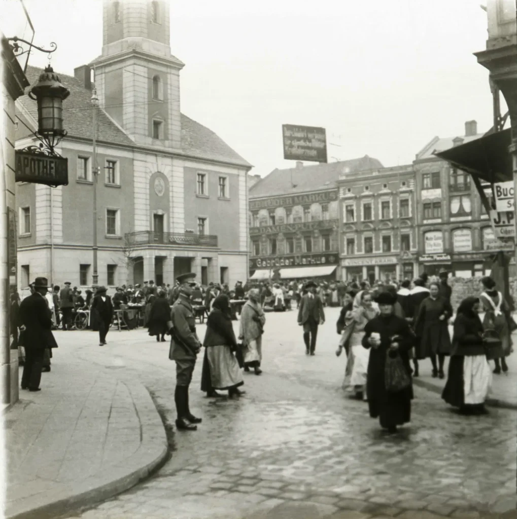 Rynek w Gliwicach, kwiecień 1922